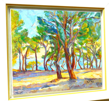 Painting titled "les arbres" by Eva Ars, Original Artwork, Oil