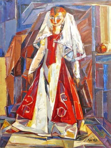 Painting titled "L'Armenienne" by Eva Ars, Original Artwork, Oil