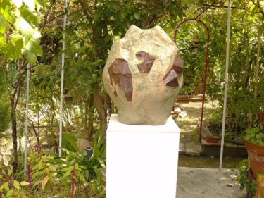 Peinture intitulée "la roche aux grenad…" par Eva Ars, Œuvre d'art originale, Huile