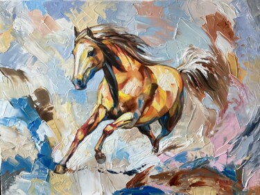 Peinture intitulée "The Spirit Unleashed" par Eva Bazhenova, Œuvre d'art originale, Huile