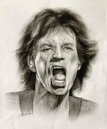 Malarstwo zatytułowany „Mick Jagger” autorstwa Eva Bazhenova, Oryginalna praca, Olej