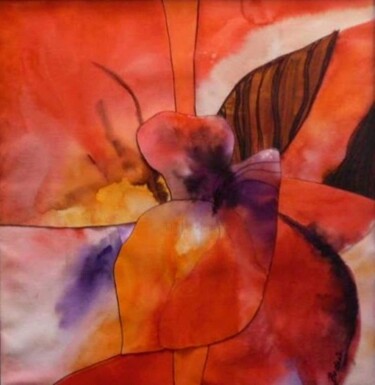 Schilderij getiteld "Orchidea" door Eva Bodnar, Origineel Kunstwerk, Acryl Gemonteerd op Andere stijve panelen