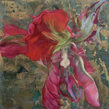 Painting titled "Tulip_03" by Eva Buchmuller, Original Artwork, Acrylic Mounted on Cardboard