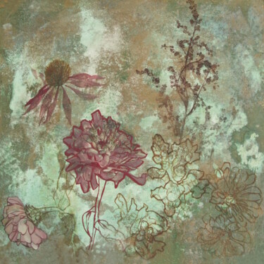 Malerei mit dem Titel "Echinacea, Mullein…" von Eva Buchmuller, Original-Kunstwerk, Acryl