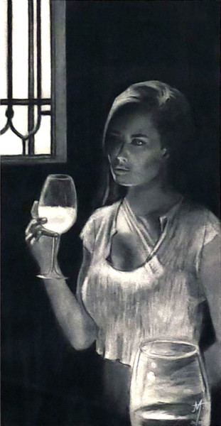 Картина под названием "L'Absente" - Eva Chassefeyre, Подлинное произведение искусства, Пастель