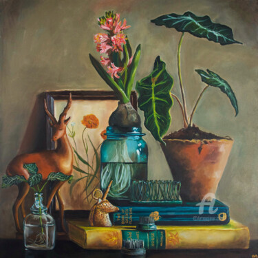 Картина под названием "The book of garden…" - Eva Chen, Подлинное произведение искусства, Акрил