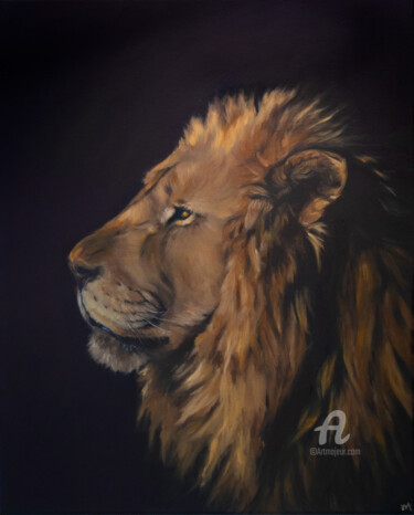 Painting titled "Midnight king" by Eva Chen, Original Artwork, Oil