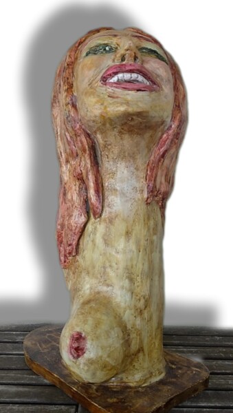 Sculpture intitulée "Frauen-Skulptur Auri" par Eva Diez, Œuvre d'art originale, Argile