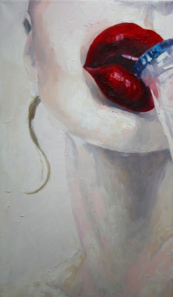 Painting titled "Temptation" by Evgeniya Abramova, Original Artwork, Oil