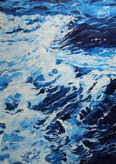 Картина под названием "Ocean of calm" - Evgeniya Abramova, Подлинное произведение искусства, Масло
