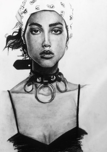 Drawing titled "sketch3" by Evgeniya Abramova, Original Artwork, Charcoal