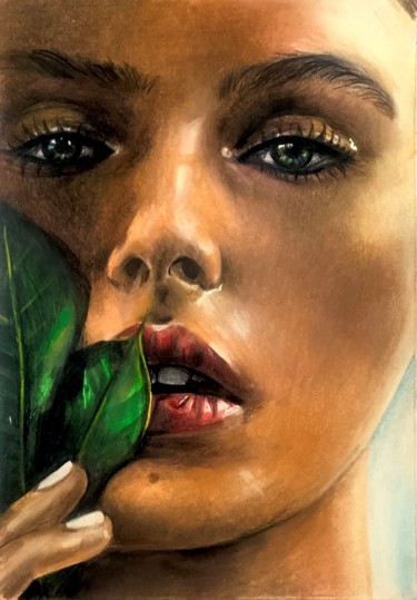 Painting titled "fresh" by Evgeniya Abramova, Original Artwork, Pencil
