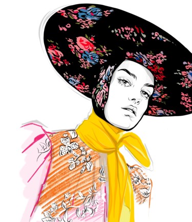 Digital Arts titled "sombrero" by Evgeniya Abramova, Original Artwork, Digital Painting