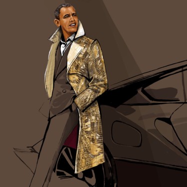 Digital Arts titled "Obama" by Evgeniya Abramova, Original Artwork, Digital Painting