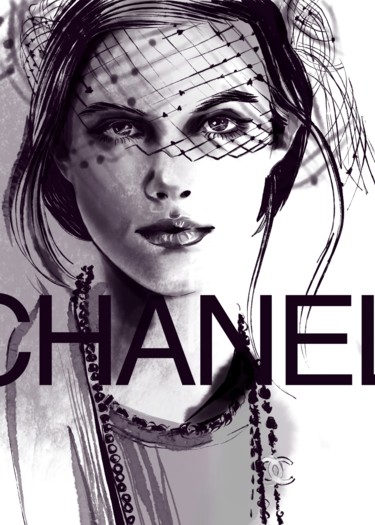 Arte digitale intitolato "Chanel" da Evgeniya Abramova, Opera d'arte originale, Pittura digitale