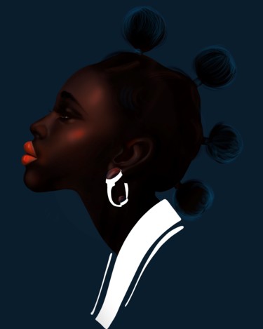 Digitale Kunst getiteld "African 2" door Evgeniya Abramova, Origineel Kunstwerk, Digitaal Schilderwerk