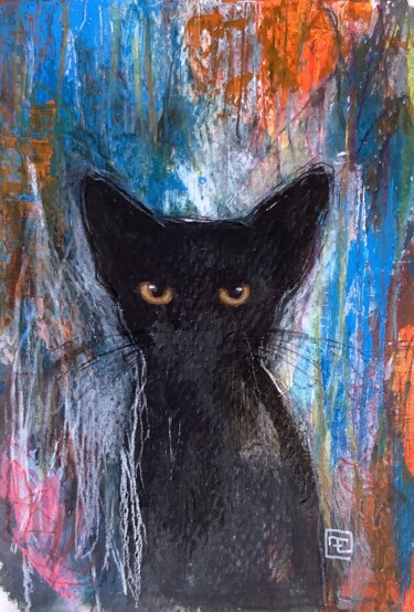 Schilderij getiteld "CHATON 1" door Eva Fialka, Origineel Kunstwerk, Acryl