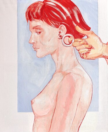 Peinture intitulée "Red. Nude" par Eva Gets, Œuvre d'art originale, Acrylique Monté sur Châssis en bois