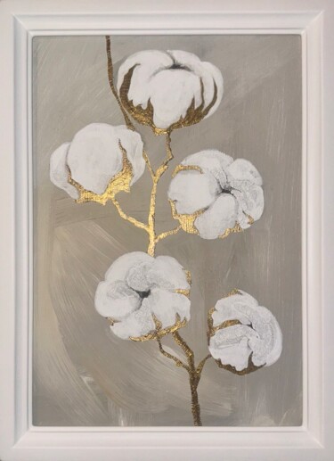 绘画 标题为“Cotton blossoms” 由Eva Gets, 原创艺术品, 丙烯 安装在木板上