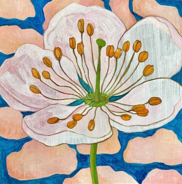 Malerei mit dem Titel "Spring is alive" von Eva Gets, Original-Kunstwerk, Acryl Auf Holzplatte montiert