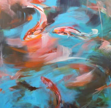 Painting titled "L'eau oublieuse" by Eva Gohier, Original Artwork, Acrylic