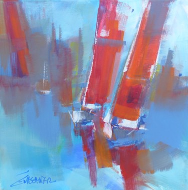 Painting titled "Régate 30-01#artist…" by Eva Gohier, Original Artwork, Acrylic