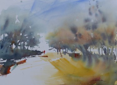 Peinture intitulée "A la croisée des ch…" par Eva Gohier, Œuvre d'art originale, Aquarelle