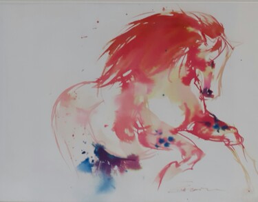 Malerei mit dem Titel "Héliosa" von Eva Gohier, Original-Kunstwerk, Aquarell