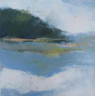 Peinture intitulée "Petit paysage bleu" par Eva Gohier, Œuvre d'art originale, Huile