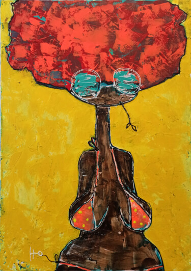 Картина под названием "La Juana" - Eva Hidalgo, Подлинное произведение искусства, Акрил Установлен на Деревянная рама для но…