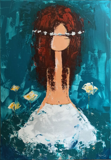 Картина под названием "La ofrenda" - Eva Hidalgo, Подлинное произведение искусства, Акрил Установлен на Деревянная рама для…