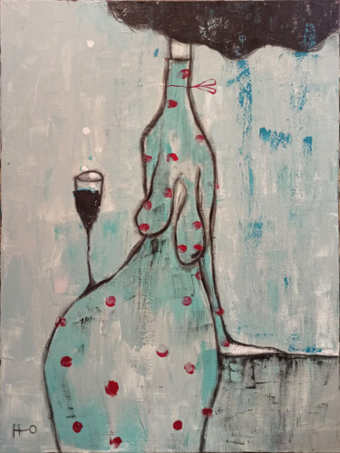 Pintura titulada "Bebiendo espero" por Eva Hidalgo, Obra de arte original, Acrílico Montado en Bastidor de camilla de madera