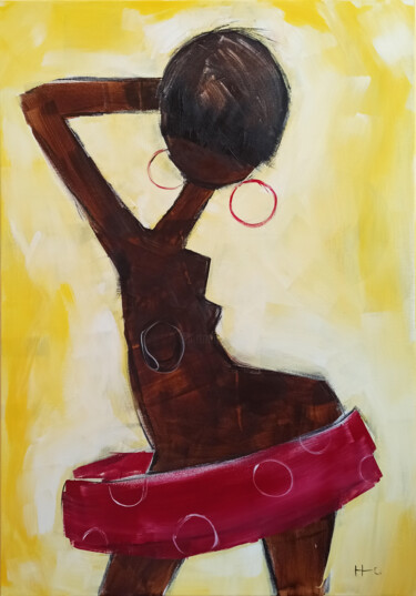 Картина под названием "Aros" - Eva Hidalgo, Подлинное произведение искусства, Акрил Установлен на Деревянная рама для носилок