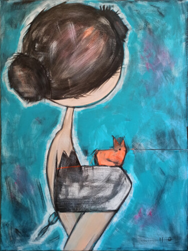 Картина под названием "Misifux" - Eva Hidalgo, Подлинное произведение искусства, Акрил Установлен на Деревянная рама для нос…