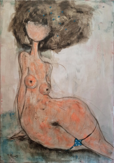 Картина под названием "Tu cadera alegre" - Eva Hidalgo, Подлинное произведение искусства, Акрил Установлен на Деревянная рам…
