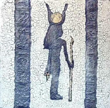 Pittura intitolato "Dea Hathor “Dea del…" da Eva Hodinova, Opera d'arte originale, Olio