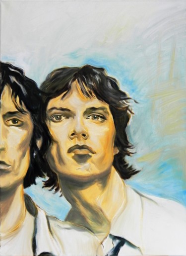 「Mick and Keith」というタイトルの絵画 Eva Lacresによって, オリジナルのアートワーク, オイル