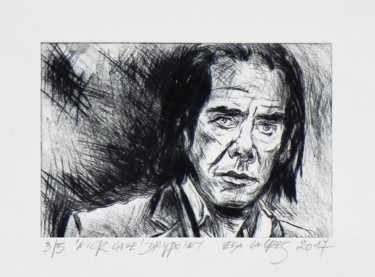 Incisioni, stampe intitolato "Nick Cave" da Eva Lacres, Opera d'arte originale