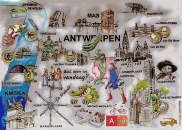 Tekening getiteld "The Making of Antwe…" door Eva Lacres, Origineel Kunstwerk, Marker