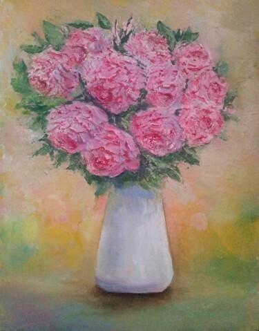 Pittura intitolato "Букет роз" da Eva Lazaryan, Opera d'arte originale, Olio