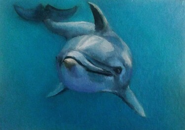 Peinture intitulée "Дельфин" par Eva Lazaryan, Œuvre d'art originale, Huile
