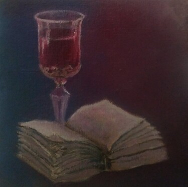 Schilderij getiteld "In vino veritas" door Eva Lazaryan, Origineel Kunstwerk, Olie Gemonteerd op Andere stijve panelen