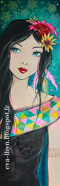 Peinture intitulée "Aiyana" par Eva Lhyn, Œuvre d'art originale, Huile