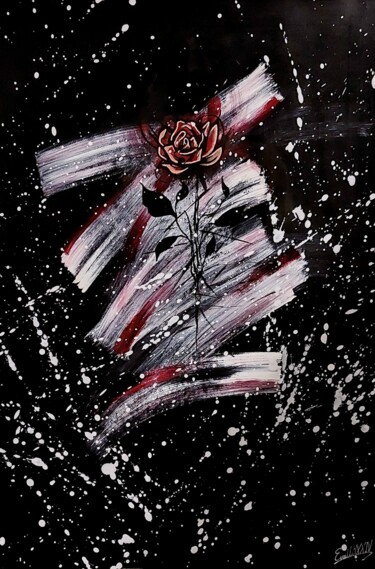 Painting titled "Rose" by Eva M., Original Artwork, Acrylic
