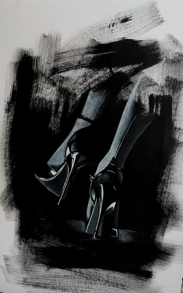 Malerei mit dem Titel "High Heels" von Eva M., Original-Kunstwerk, Acryl