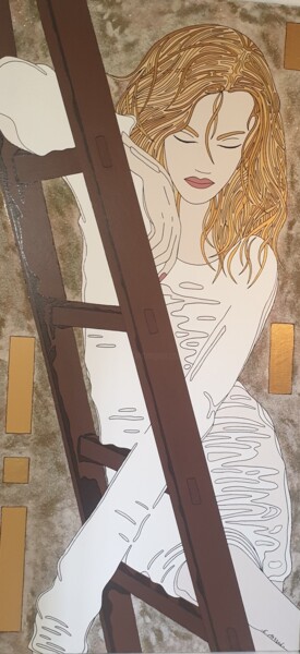 Картина под названием "Pause" - Eva Masson, Подлинное произведение искусства, Акрил Установлен на Деревянная рама для носилок