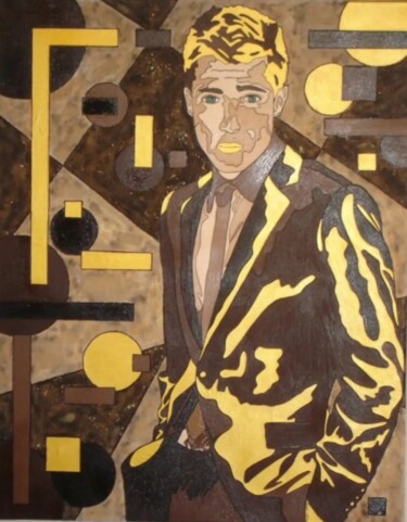 Schilderij getiteld "Attente" door Eva Masson, Origineel Kunstwerk, Acryl Gemonteerd op Frame voor houten brancard