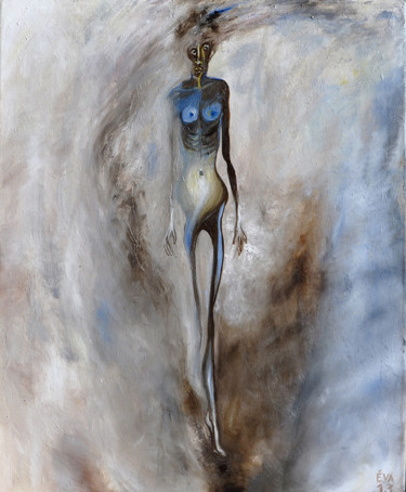 Peinture intitulée "Silhouette maigre" par Eva Mifsud, Œuvre d'art originale, Huile