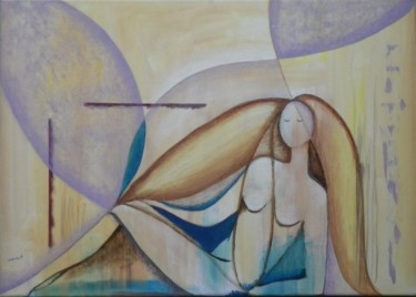 Malerei mit dem Titel "akt" von Éva Mihalovics, Original-Kunstwerk, Acryl