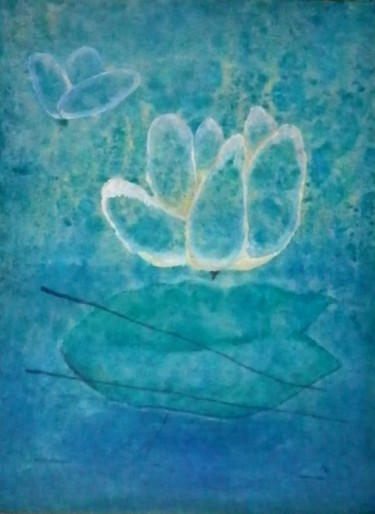 Pittura intitolato "lotus" da Éva Mihalovics, Opera d'arte originale, Acrilico
